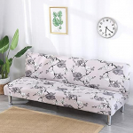 uyeoco varrukateta diivanivoodi kate Spandex Stretch Print Futon kaitsev kate Libisematu diivanikate istme kaitsja 3-kohalisele kokkupandavale diivanivoodile ilma k&auml;etoeta (V&auml;rv: Bb, Suurus: (190-220 cm))