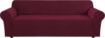 H.VERSAILTEX Stretch diivanikate 3 padjadele Diivanikatted Diivan Slipcovers elutoa funktsioon paks ruuduline Jacquard kangas elastse alusega diivan XL - Burgundia