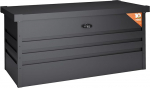 Hoggar - Metallist aiakast XL 450 liitrit - Vastupidav paksus 0,40 mm - Ilmastikukindel v&auml;litingimustes - Kaasas v&otilde;tmed - Klapitav kaas - Sisaldab aluse - Veekindel aiakast - 120 x 61 x 62 cm.