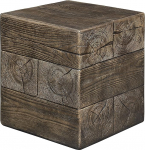 Ball & Cast MgO Faux Wood Side Table Square Accent Stool Indoor Outdoor Magic Grey