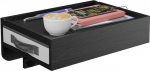 Relaxdays Clip-on Bedside Table Bambus 14 x 37 x 26,5 cm Sahtli joogihoidja Voodiriiul riputamiseks mustana