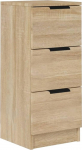 vidaXL Sonoma tamme k&uuml;ljepaneel 3 sahtlit 30 x 30 x 70 cm Puidu materjal