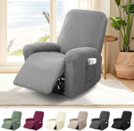 Bocguy 1-kohaline tugitooli kate, Stretch toolikatted taskuga, 4-osaline k&otilde;ikeh&otilde;lmav triibuline Jacquard-tooli kaitsekate teleritoolile, l&otilde;&otilde;gastavale toolile, tugitoolikattele
