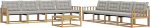 Gartenm&ouml;bel-Set 9-TLG, Outdoor Sofa aus massivem Akazienholz mit Textilene, Modulare Sitzgruppe f&uuml;r Garten & Terrasse, Lounge-Set f&uuml;r 8 Personen, inkl. Kissen