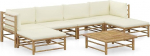 Festnight Garden Lounge Furniture, Patio Garden Furniture Set, Bambus Garden Lounge Diivan, Outdoor Couch Set, Garden Diivan Set, Patio Furniture, 7-osaline