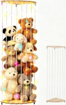 LOMUG Cuddly Toy Storage Wall Shelf Corner Stuffed Toy Storage Organiser Wall Mounted 1.8 m Storage Space Plush Toy Storage Net Space Saving Wall Shelf Wood