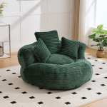 Laisk diivan Vastupidav mugavus Lounger High Back Bean Bag Chair Diivan kolme padjaga t&auml;iskasvanutele ja lastele, sise- ja v&auml;listingimustes (roheline)
