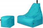 PATCH HOME Patchhome De-Lux Lounge Chair, sealhulgas kuubik koos t&otilde;mblukuga, t&auml;idetav, m&auml;ngukott, istmepadi, istmepadi, istmepadi sise- ja v&auml;litingimustes kasutamiseks, valmis t&auml;idetud (XXL t&otilde;mblukuga, t&uuml;rkiissinine)