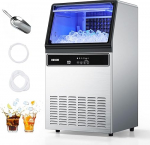 VEVOR Commercial Ice Maker Ice Maker Ice Cube Maker 54,4 kg/p&auml;evas 15 kg m&auml;luga, vabalt seisev ja leti all seisev roostevabast terasest j&auml;&auml;kuubikute valmistaja LED-indikaatoriga ja isepuhastusega