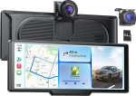 9,26" Tragbarer CarPlay Display f&uuml;r Apple CarPlay & Android Auto mit 4K-Dashcam & HD-R&uuml;ckfahrkamera, Auto Display mit St&auml;rkste Bluetooth 5.2, OTA-Updates, Sprachsteuerung & GPS-Navigation