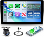 4G + 128G 9-tolline autoraadio Mercedes Benz universaalne mudel C-klassile W203 CLK W209 G-klassile W463 Viano / Vito W639, traadita Carplay Android auto GPS Bluetooth FM / RDS / EQ roolijuhtimispuldi tagaosa