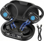 Bluetooth 5.4 Kopfh&ouml;rer Sport, AI &Uuml;bersetzungskopfh&ouml;rer f&uuml;r 144 Sprachen, HiFi Sound Kabellose Kopfh&ouml;rer 58Std Ladecase mit LED Display OWS Open Ear Design f&uuml;r Reisen und Business Joggen Gym