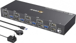 KVM Switch 4 PC 2 Monitore Displayport, USB 3.0 KVM Switch 4 PC 2 Monitore 4K@144Hz teilen sich Tastatur, Maus und Drucker, Wired Remote (4K DP 4 in 2 out KVM)