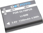 LI-92B Premium 3,6 V / 1350 mAh aku Olympus Tough TG-6, TG-5, TG-4, TG-3, TG-2, TG1 / XZ-2 / DS-2600, DS-9000, DS-9500 / OM s&uuml;steemile TG-7