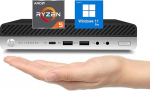 HP EliteDesk 705 G4 Mini lauaarvuti, AMD Quad-Core Ryzen 5 Pro 2400G, 8GB RAM, 256GB SSD, RJ-45, RX Vega11 1010MB, Windows 11 Pro (renoveeritud)