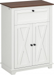 HOMCOM Multi Folder Buffet m&ouml;&ouml;bel 2 ust reguleeritava riiuliga 1 sahtliga Country House Style ABM. 60 W x 30 S x 87,5 H cm, Magamistuba, Elutuba, valge
