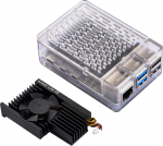 GeeekPi ABS korpus Raspberry Pi 5 jaoks koos Armor Lite V5 aktiivse jahutiga, toetab ametlikku aktiivset jahutit (l&auml;bipaistev)