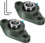 hankimise kaart Pillow Block Bearing, 2 Pack, UCFL205-14, 7/8" Bore Self Aligning Solid Cast Iron, Base Mounted, Chrome Steel Bearing