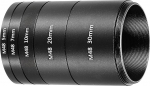 PATIKIL 5/7/10/20/30 mm Teleskop-Verl&auml;ngerungsrohr, 5 St&uuml;ck M48 x 0,75 mm auf beiden Seiten, Aluminiumlegierung, Objektivadapterring, Verl&auml;ngerungsrohr f&uuml;r Kamera-Okular-Teleskop-Zubeh&ouml;r, schwarz
