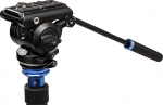 Benro S4 PRO Flat Base Fluid Video Head, 8.8 lb Max, 2 Step Counterbalance (1&2), 1/4"-20 Accessory Mounts, 3/8"-16 Head Mount, w/Pan Arm (S4PRO), Black