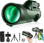 80x100 Monokular-Teleskop f&uuml;r Erwachsene, leistungsstarkes HD BAK4-Prisma mit Telefonadapterstativ, Monokular-Teleskop zum Beobachten von Konzerten, Wildtieren, V&ouml;geln, Wandern, Reisen