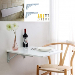 Klappbarer K&uuml;chentisch Wandmontage f&uuml;r kleine R&auml;ume, 40 kg Fassungsverm&ouml;gen, modernes Wei&szlig;-Finish, idealer Schreibtisch f&uuml;r Wohnzimmer, Schlafzimmer oder Werkstatt