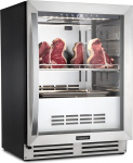 Klarstein Fridge, Tyre Cabinet for Dry Aged Beef, 1 Zone Fridge with Glass Door, Indoor and Outdoor with LED Lighting, Freestanding or Built-in Refrigerator, Temperature Range, 1-25&deg;C, 98 L