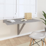AJJHUUKI Home-Tische, Klapptische, Klapptisch, Wandtisch, Grau, Sonoma, 100 x 60 x 56 cm, Holzwerkstoff