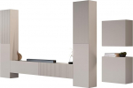 Mirjan24 Cholon V Wall Unit, Modern Living Room Set, Wall Cabinet, Display Cabinet, TV Lowboard (Cashmere)