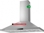 Decorative White Pyramid Cooker Hood 60cm Flow Rate 750m3/h 165W 3 Speed Aluminium Filter 3 Ply Carbon Filter Energy Class A