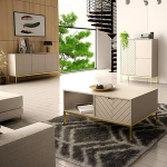 Lomadox Living Room Set 3-Piece Living Room Cabinet Living Room Furniture Living Room Cabinets Modern in Cashmere with Milled Fronts