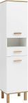 Schildmeyer Padua 142179 Tall Cupboard Glossy White / Oak Country House Decor 40.4 x 35.0 x 178.5 cm