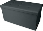 HAPPERS Storage Bench, 76 x 38 x 38 cm, Padded and Foldable Chest in Grey