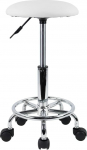 KKTONER Rolling Stool reguleeritava k&otilde;rgusega p&ouml;&ouml;rlev baarijalg Faux nahast kontorijalg valge