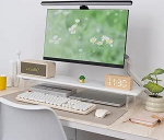 ROCDEER Bambusest monitoride statiiv akr&uuml;&uuml;ljalgadega laua jaoks, 31,5-tolline lauaarvuti riiul PC monitoridele, s&uuml;learvutitele, printeritele, k&otilde;laritele (valge)