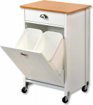 Kesper puidust k&ouml;&ouml;gik&auml;ru j&auml;&auml;tmete eralduss&uuml;steemiga, 50 x 37 x 79 cm k&otilde;rge, k&ouml;&ouml;gikapp pr&uuml;gikottidele t&ouml;&ouml;pinna ja sahtliga, 15 l pr&uuml;gikottide vooderdisega, valge