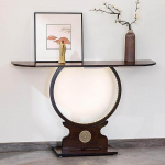 PQXQZ Bauernhaus Konsolentisch f&uuml;r den Eingangsbereich mit Sensorleuchte Schmaler Flurtisch Holzregal f&uuml;r Wohnzimmer Flur und Eingangsbereich(80x28x78cm)