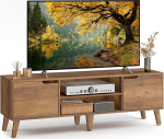 VASAGLE TV kapp, Lowboard, TV kapp reguleeritava riiuliga, kuni 65 tolli, 147 cm pikkusele televiisorile, traditsiooniline stiil, TV statiiv, elutuba, mesi pruun LTV556K01