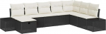 Rantry 8-teiliges Garten-Sofa-Set mit Kissen Schwarz Poly Rattan Gartenlounge Model3359426