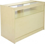MonsterShop B1200 kaupluse m&uuml;&uuml;gileti klaasist vitriinakapp, vaher, 120cm x 90cm x 60cm