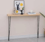 Kitsas konsoollaud, seinale paigaldatav, k&uuml;ljelaud, kitsas, konsoollaud elutuppa sissep&auml;&auml;sualale kahe raudjalaga (must, 90 x 20 x 80 cm / 35 x 8 x 31 tolli)