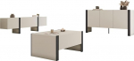 Mirjan24 Tamisa I elutoa komplekt, seinapaneel, elutoa kapp, kabinetisein, summutatud lukustuss&uuml;steem, komplektis: TV Lowboard, kapp, kohvilaud (Cashmere + Black)
