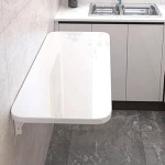 Seinale paigaldatav kokkupandav laud kodukontorisse s&ouml;&ouml;gituppa k&ouml;&ouml;ki Funktsionaalne h&otilde;ljuv t&ouml;&ouml;laud &uuml;les klapitava disainiga, valge, 50 x 30 cm