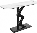 Moderner Konsolentisch - Rustikaler Eingangstisch mit Marmorplatte und Metallbeinen - Ideal f&uuml;r Flur, Wohnzimmer, Eingang und Korridor