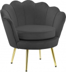 GARDENIA tooli seljatoega polsterdatud kroomjalgadega ideaalne elutuppa magamistuppa kontorisse Sametist tugitool must 77 x 79 x K77 cm Ateena XL