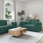Fasba 2-teiliges Sofa-Set mit Kissen, dunkelgr&uuml;ner Samt, Polstersofa Moderne Relax-Couch f&uuml;r Wohnzimmer Schlafzimmer Hobbyraum3324751