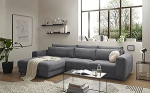 Barura nurgadiivan Corduroy tumehall - XXL diivan L-kujul, suure lamamispinnaga, kaasaegne diivan 333 x 194 cm, sisaldab padjadega