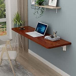 Schwebender, an der Wand montierter, klappbarer K&uuml;chenarbeitstisch, multifunktionaler Teakholztisch f&uuml;r Laptop, 35,5 x 20 Zoll