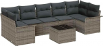 Gartensofa-Set mit Kissen mit Speicher 8 tk Grau Poly-Rattan Gartenm&ouml;bel Model3353948
