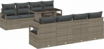 Gartensofa-Set mit Kissen mit Speicher 9 tk Grau Poly Rattan Gartenm&ouml;bel Model3357522